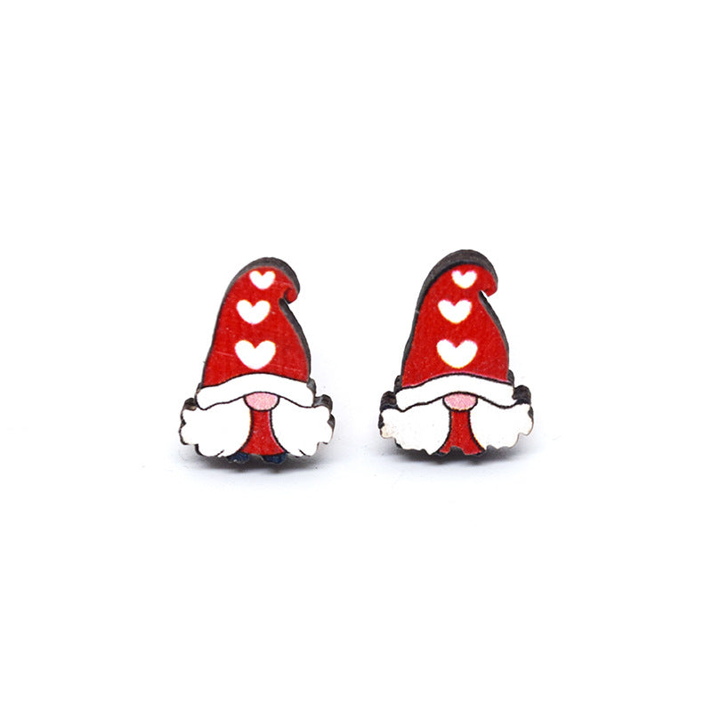 Wholesale Cartoon Valentine's Day Christmas Wood Earrings